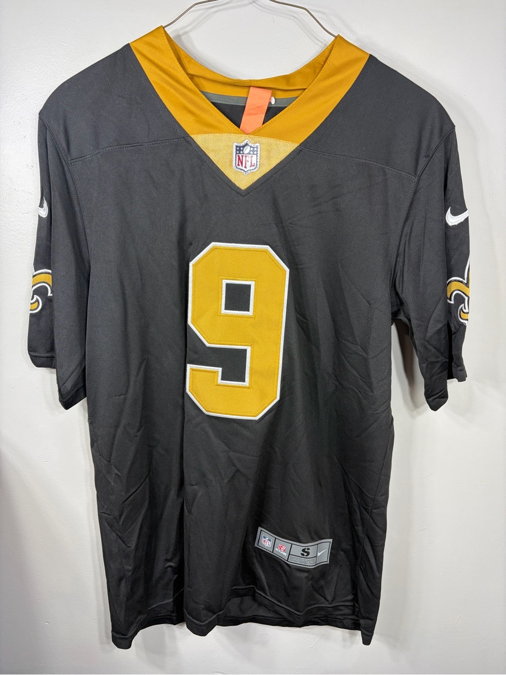 Nike Drew Brees #9 New Orleans Saints NFL Game Jersey Black Men’s Small